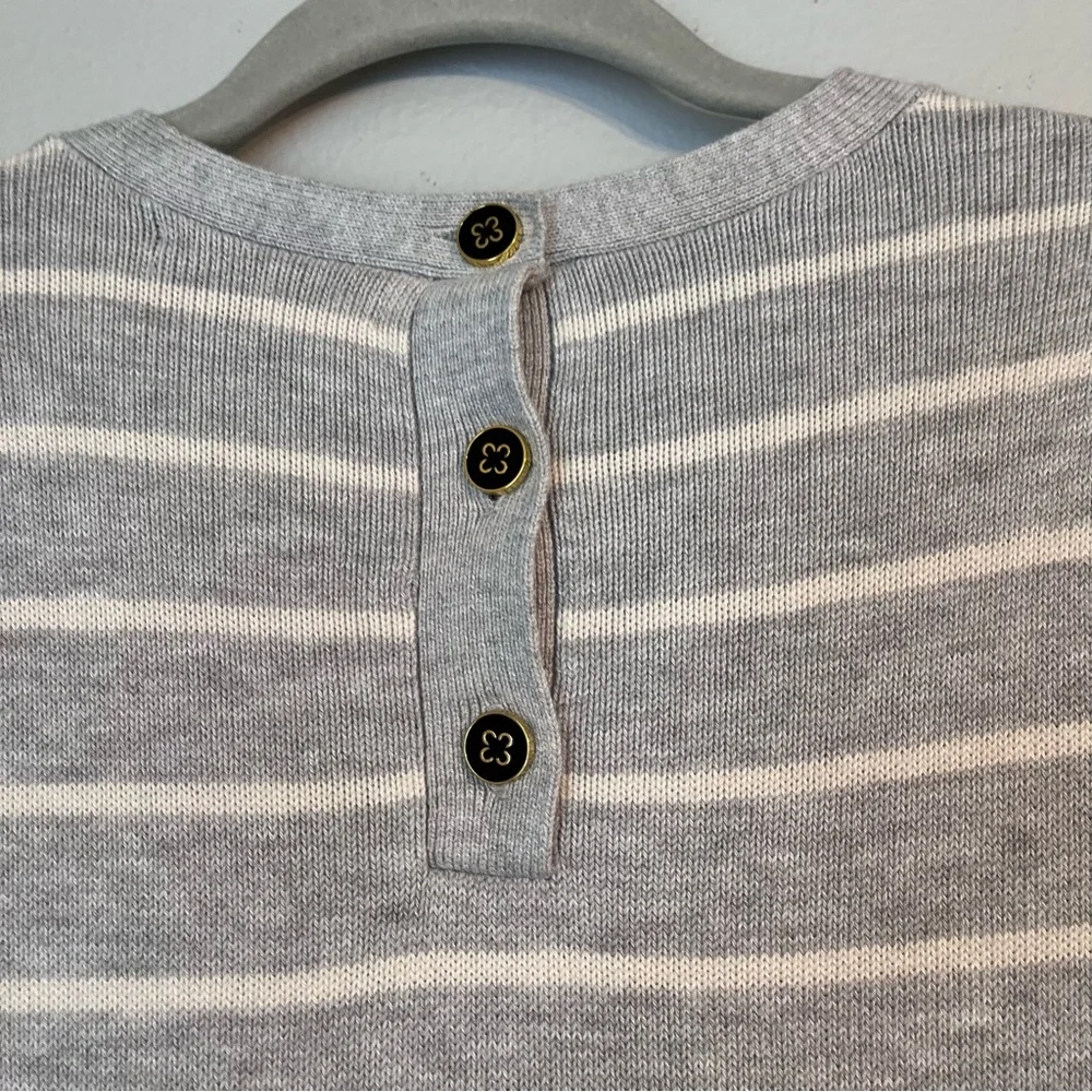 Banana Republic Womens Gray White Short‎ Sleeve Cotton Dress Casual Small - Picture 7 of 10